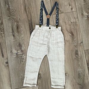 Zara pants with suspenders